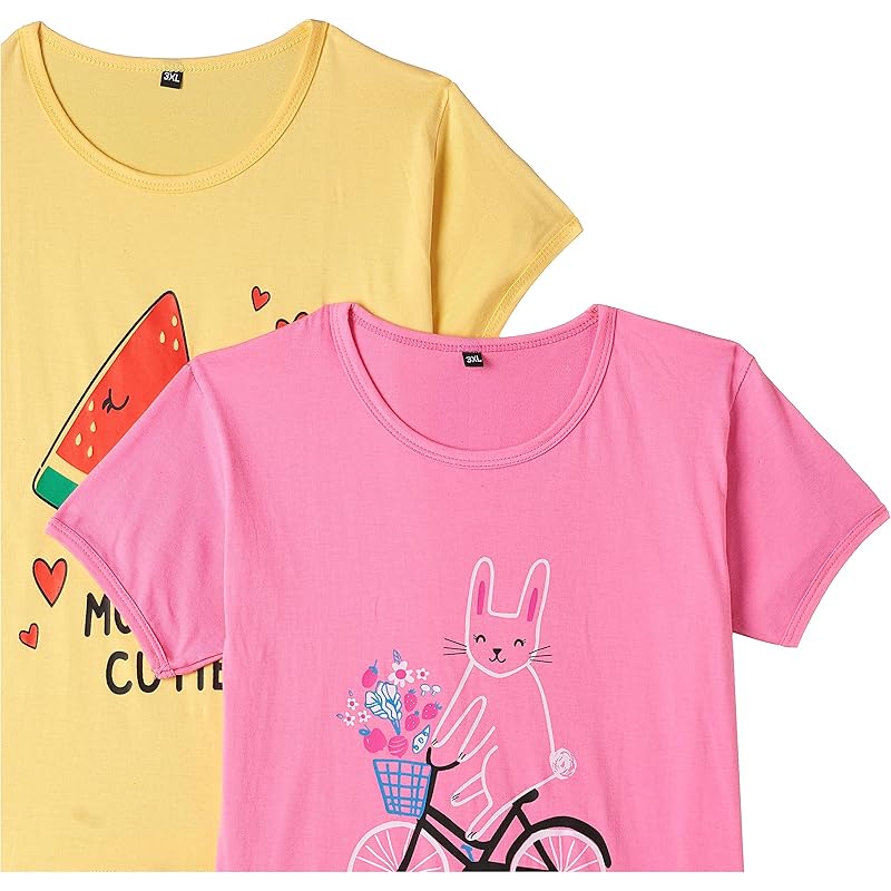 T2F Girls Solid Regular Fit T-Shirt Pack of 5(GLS-TSRT-01_Multicolor 4_2 Years-3 Years)