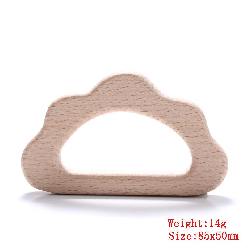 5Pcs/Lot Food Grade Wooden Teether Toys Animal Shape Wood Necklace Pendant for Baby DIY Wooden Teething Chew Toys