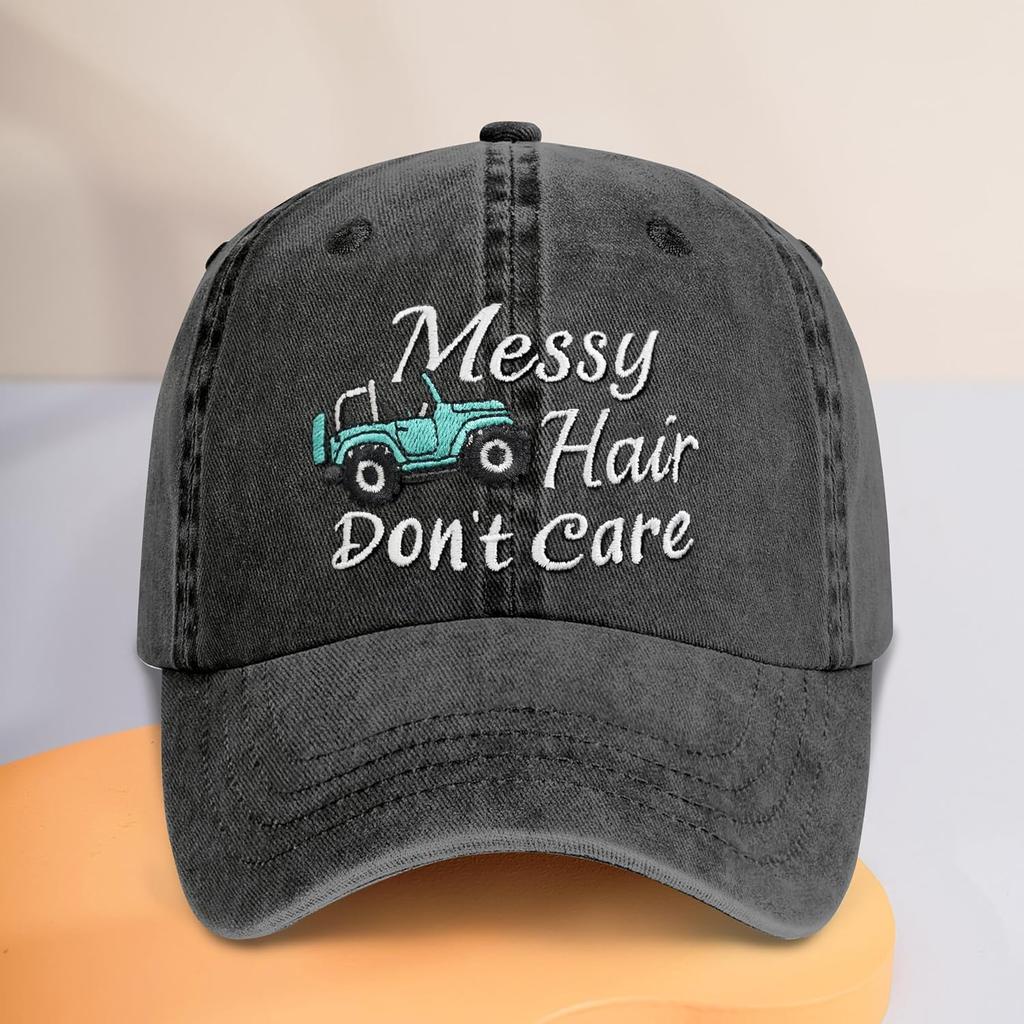 Messy Hair Don't Care Trucker Baseball Hats Cap for Women Girl
