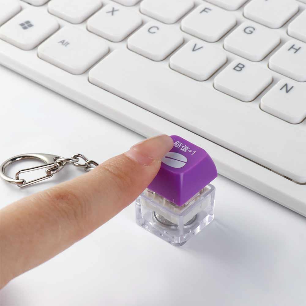 Wooden Fish Mechanical Keyboard Key Chain LED Key Axle Tester Decompression Pendant  Children Adult