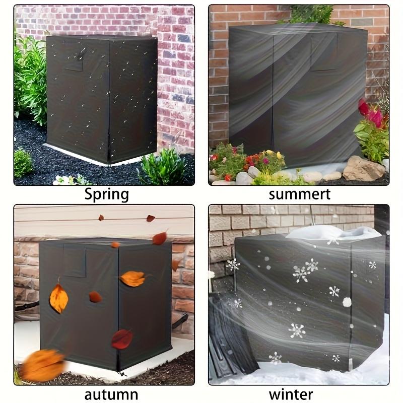 Heavy-Duty Full-Covering AC Cover, Black High-Efficiency Protector Designed for Outdoor Central Air Conditioners