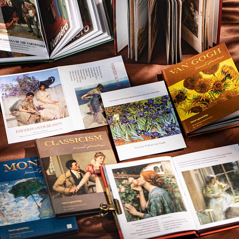 A Beautiful Day Oil Painting: Retro European Style Small Hardcover Book, 6 Types