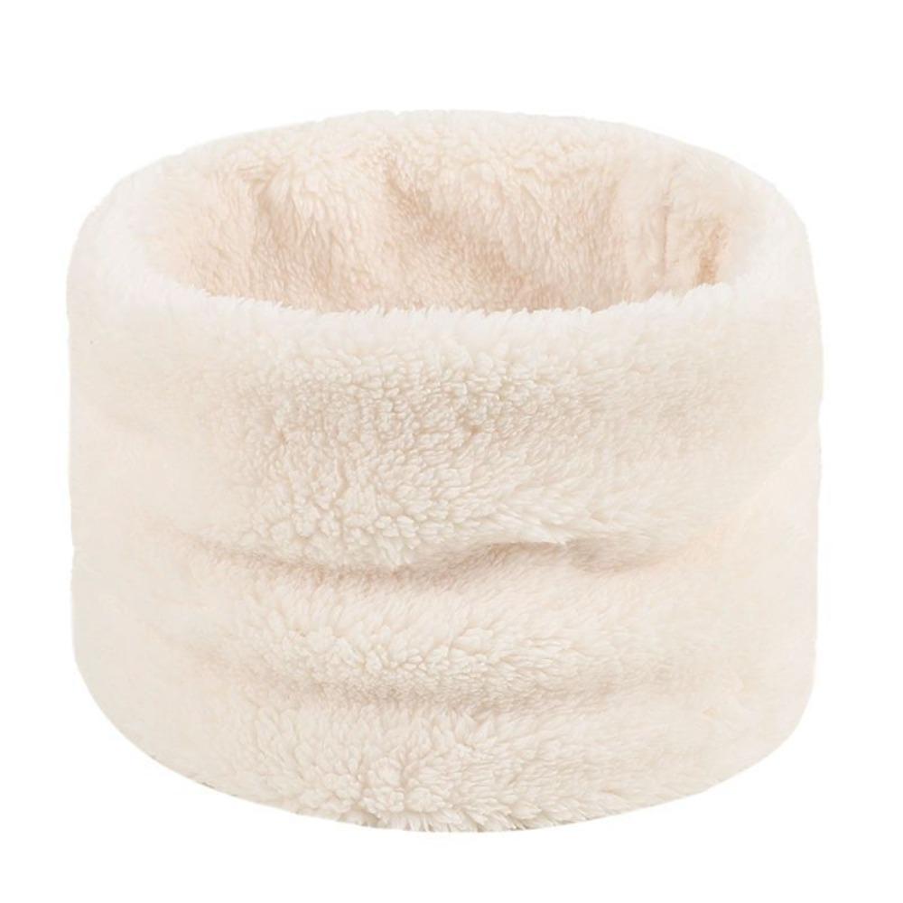 

Зимний плюшевый шарф-муфта для шеи, детский шарф-кольцо, мужской, женский, однотонный, осенне-зимний, для улицы, для велоспорта, теплый, защищающий от холода белый