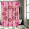 Rosa und Weiße Blumen Duschvorhang Stoff Heimdekoration Kunstdruck Muster Wasserdicht Badezimmerteppich Einsatz 72 x 84 Zoll