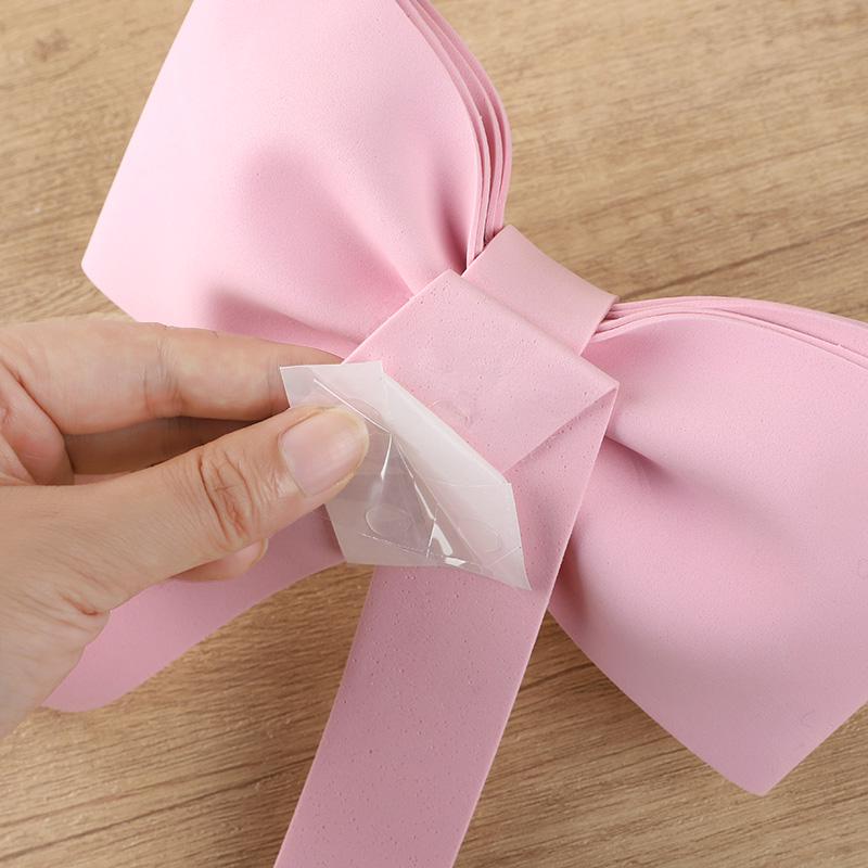 Pink Bow Cake Toppers EVA Foam Bowknot Cake Decorations for Wedding Birthday Baby Shower Party Supplies DIY Gift Box Wrap Decor