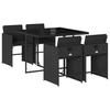 Vidaxl 5-Cz. Garden Furniture Set With Cushions, Black, Poly Rattan
