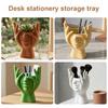 Contemporary Desk Accessory for Friends 3D Printed Face Vase, Face-Holding Pen Holder Art Decor, Creative Makeup Brush Modern Minimalist Home