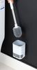 Punch-Free Wall Mounted Toilet Brush with Drainable Base Long Handle Plastic Silicone Toilet Cleaning Brush Bathroom Accessories