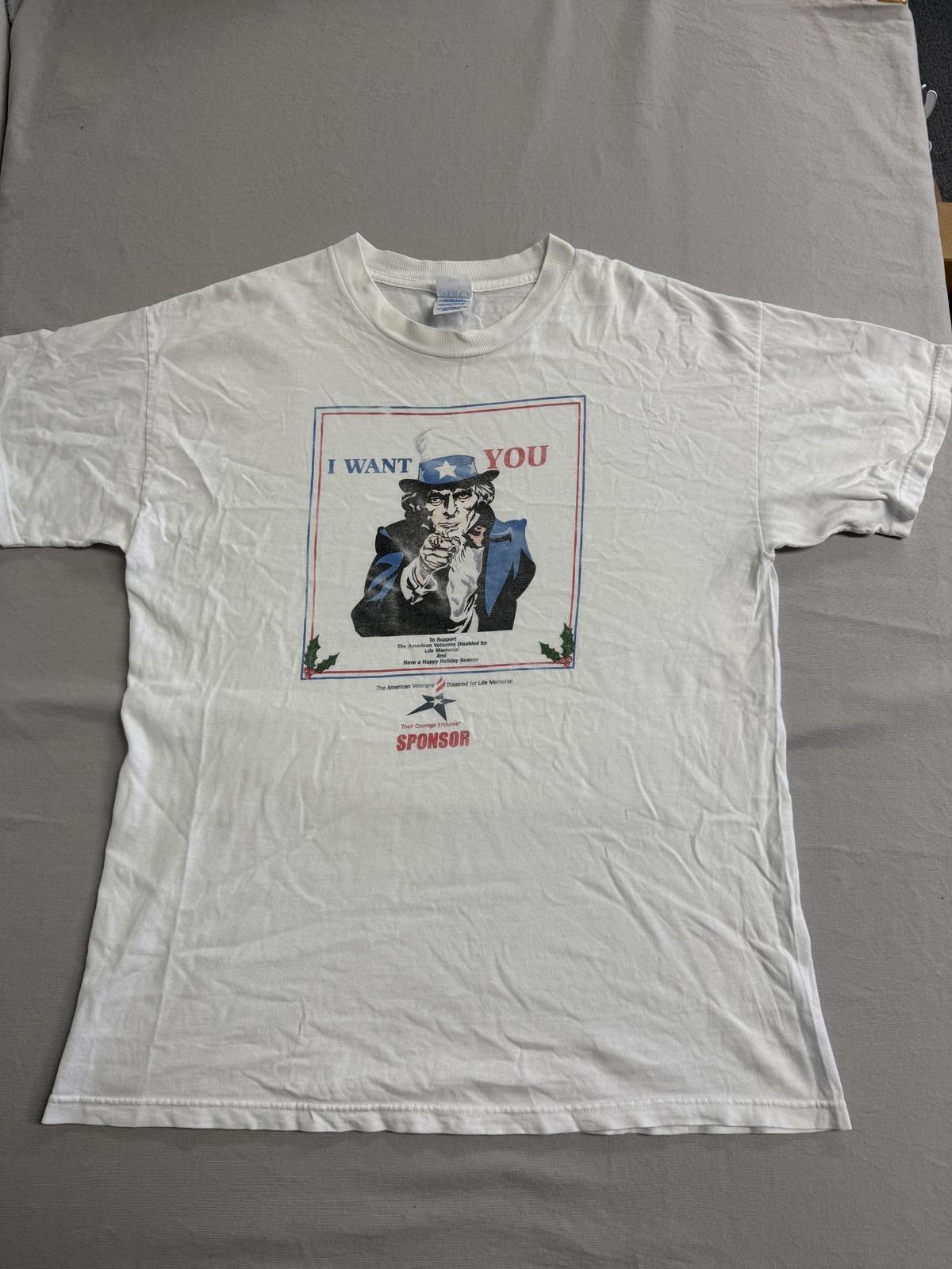 Vintage Uncle Sam T-shirt I Want You Veterans Disabled Tee XXXL