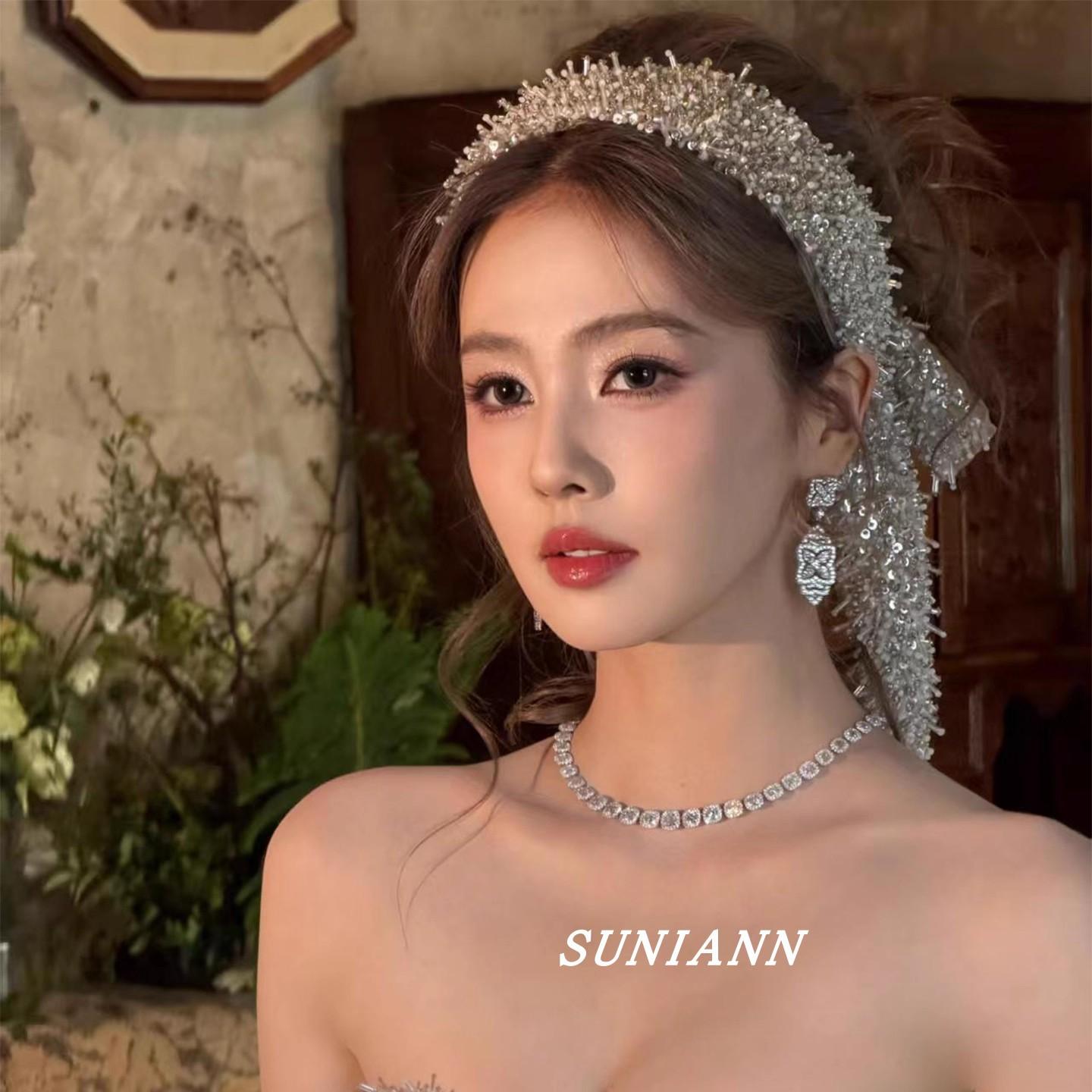 Wide-edge Hairband Silver Sequin Hairband Women Bridal Headbands Hairbands Wedding Hair Accessories