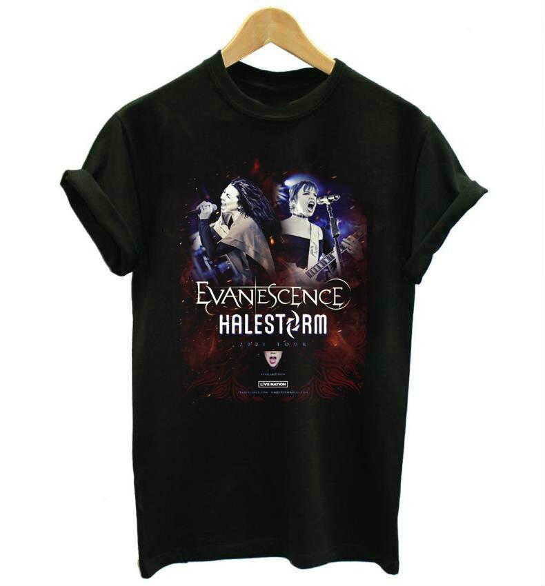 Music World Tour Concert Evanescence + Halestorm  Tour 2021 Unisex T-Shirt M