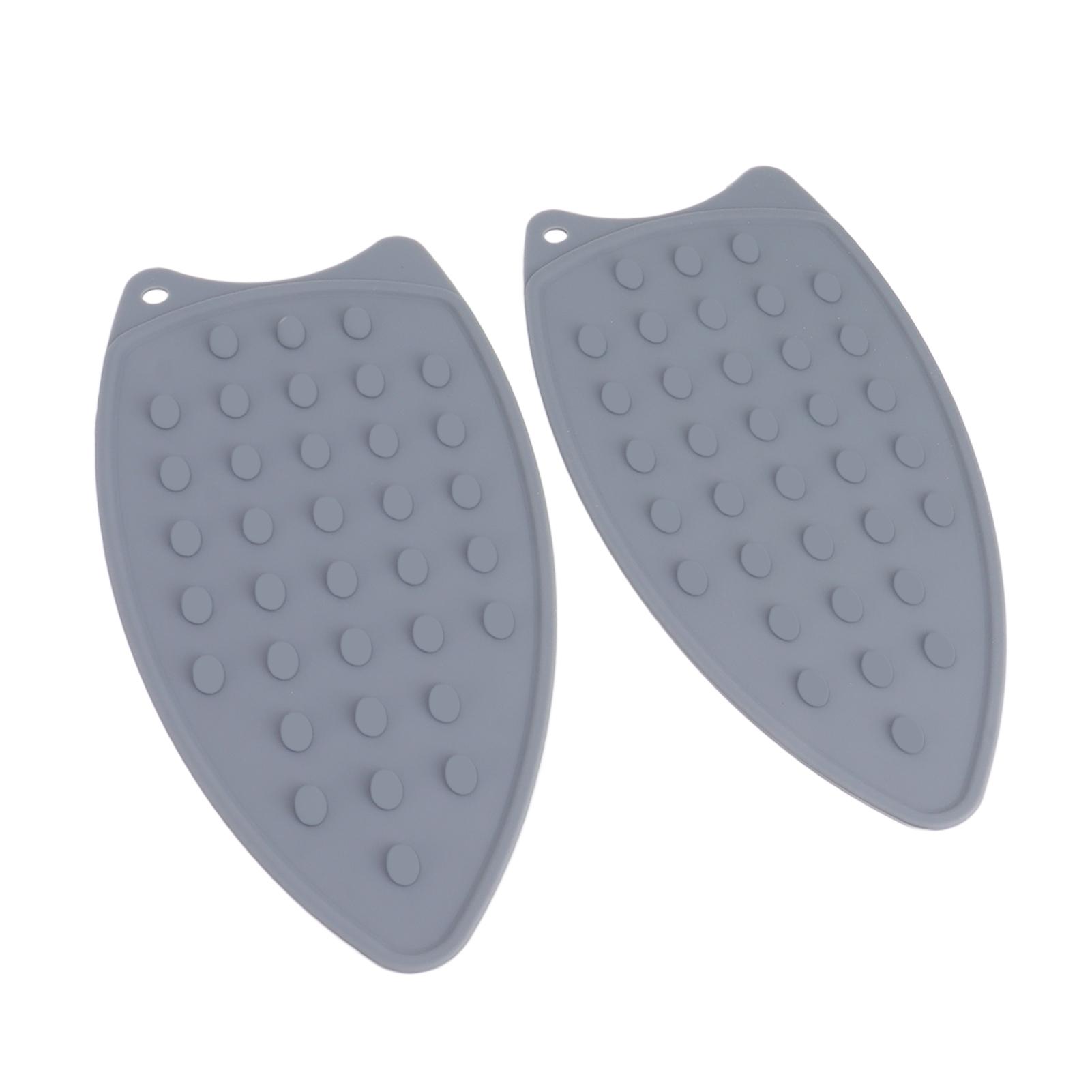 

2 шт. Силиконовая подставка для утюга Прочная ударопрочная термостойкая подставка для утюга для гладильных досок утюгов серая серый