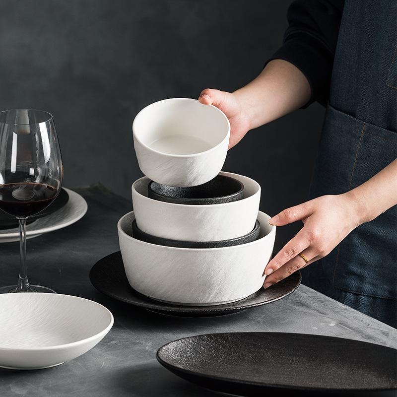 

2024 Ceramic Dinnerware Set: Bowls, Plates, Spoon, and Ladle - Microwave Safe and Anti-Scald