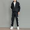 Unisex Color Reflective Strip Sports Suit Casual Fashion Long Sleeved Cardigan Jacket Sweatpants Set