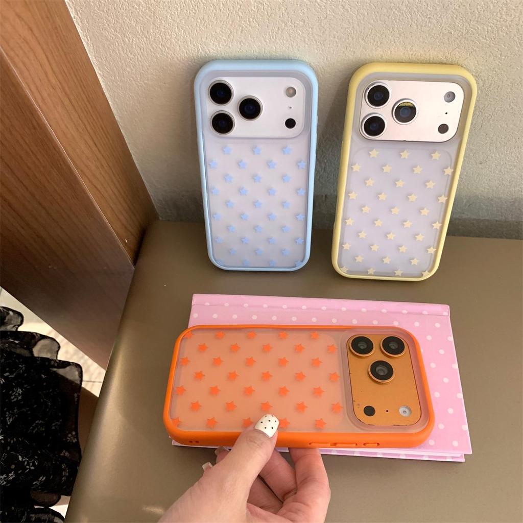 Frosted Star Dual-Compatible Drop-Proof Phone Case for iPhone 14/13/Apple 17/16/15 PROMAX