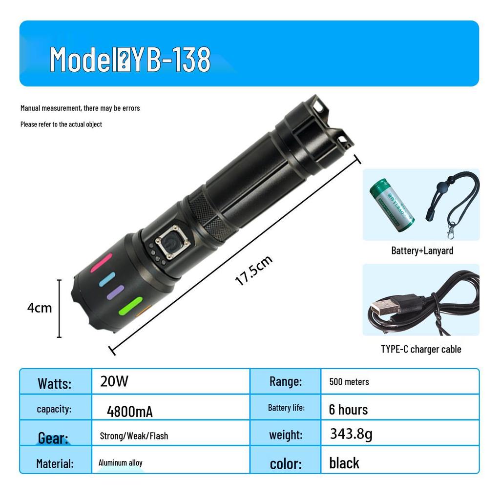 Rechargeable Waterproof Headlamp with Long Battery Life & Super Brightness for Night Fishing & Outdoor Use