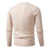 Men's Long Sleeved Solid Color Cable Knit Sweater Bottoming Shirt Slim Fit Pullover
