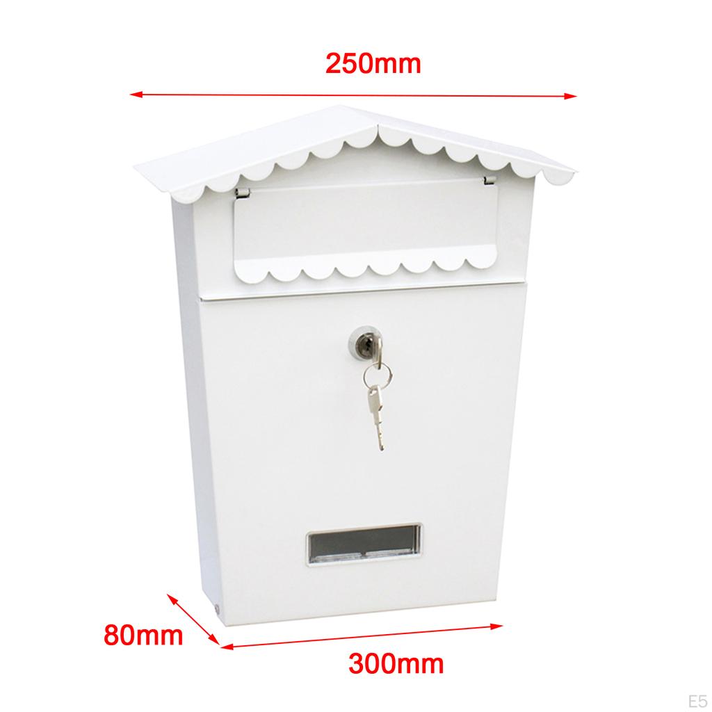 Classic Metal Wall Mailbox with Lock - Secure Storage for Letters and Packages