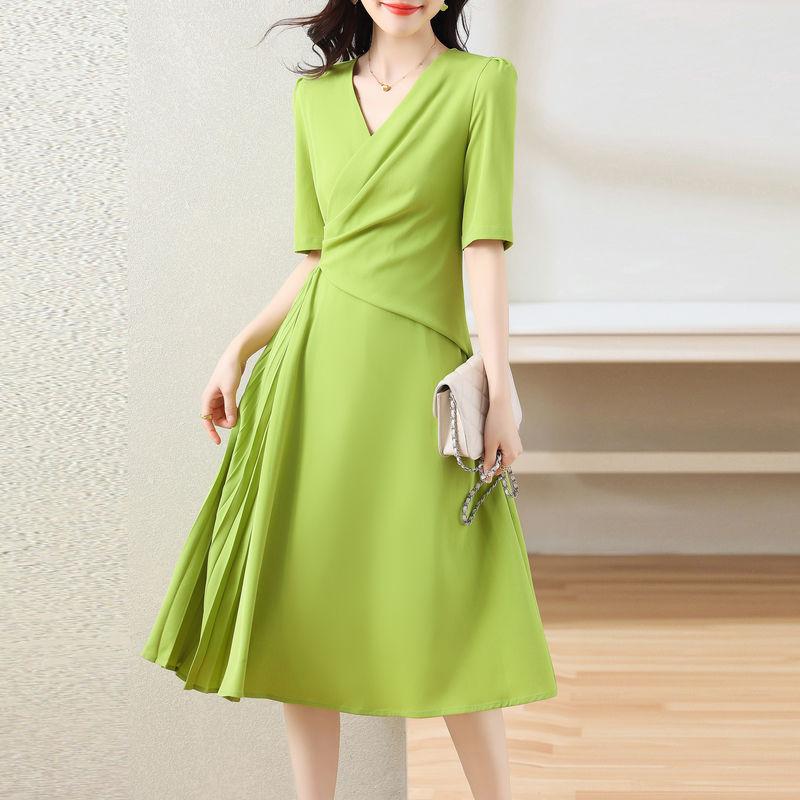 Luxury French Summer Dress for Women Plus Size Slim Fit Elegant Flowy Chiffon Maxi Dress