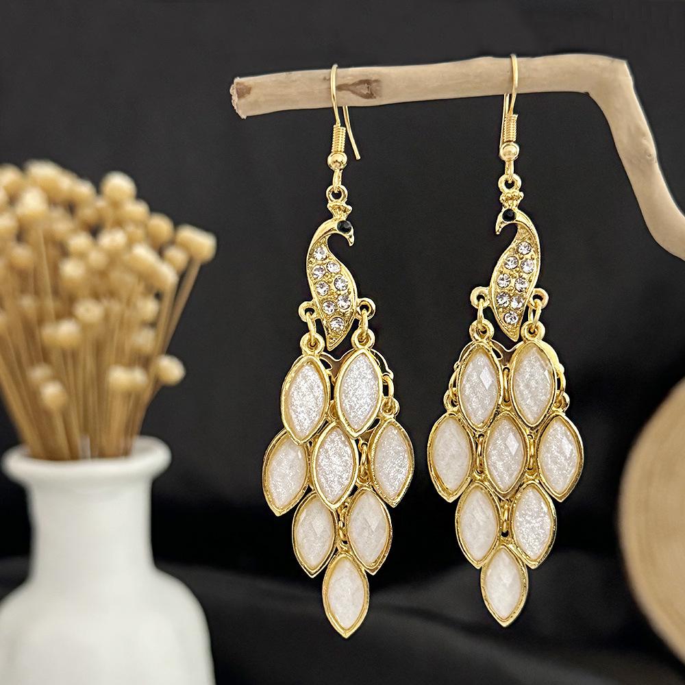 

Cloisonné Peacock Earrings: Miao Silver Phoenix Totem Bell Design, Popular at Scenic Spots