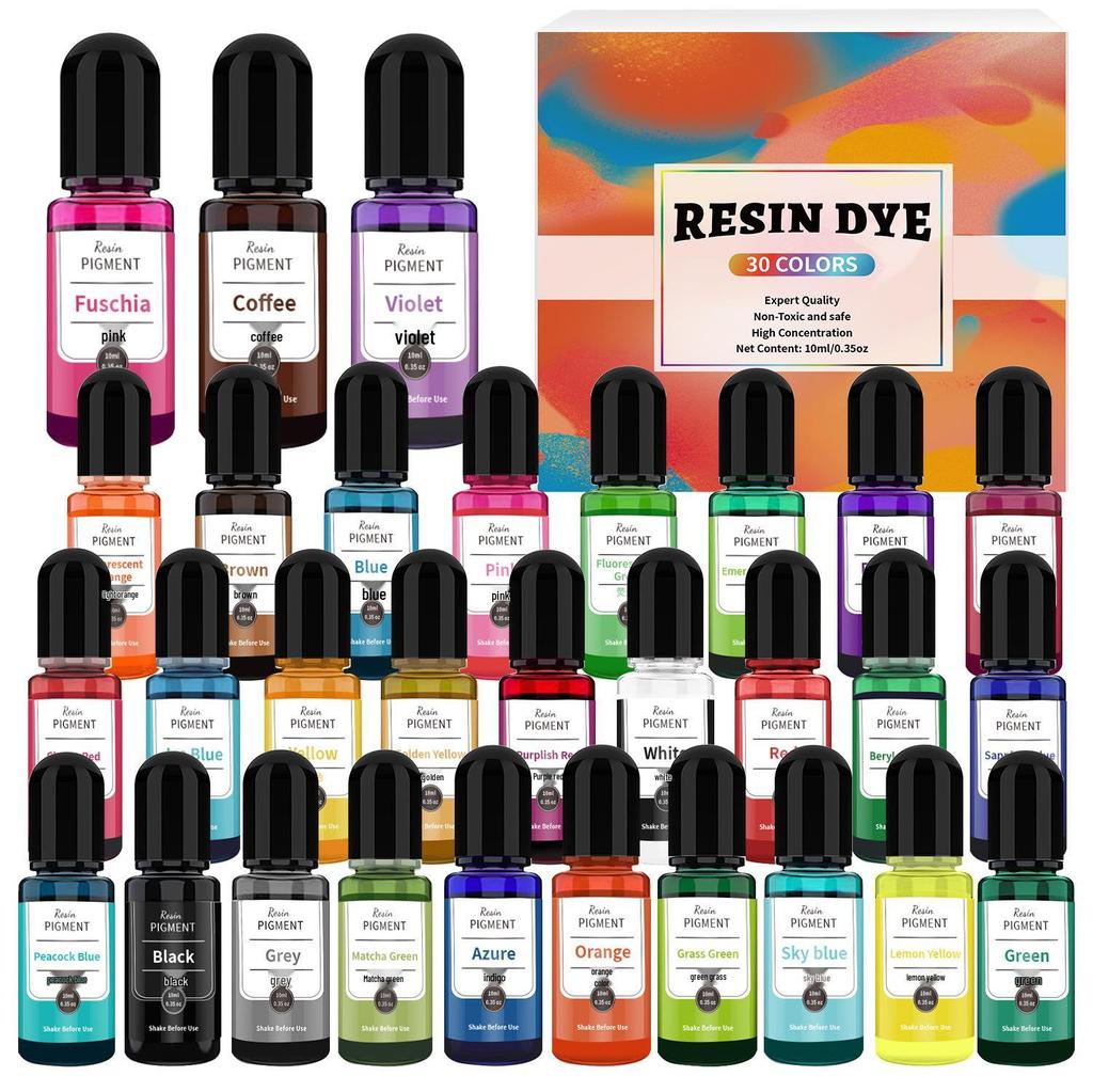 30-farebný univerzálny pigment pre DIY epoxidovú živicu, AB & UV lepidlo