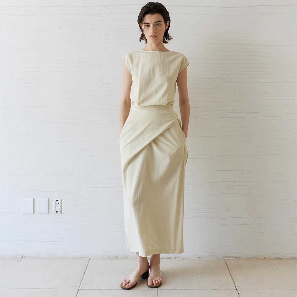 Nowood Drape Flow Dress (Cream)