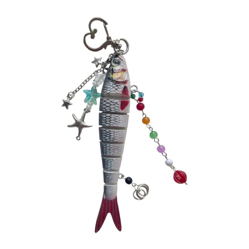 

Trendy Fish Design Keychain Sturdy Construction Fashionable Ornament For Everyday Use Gift Giving