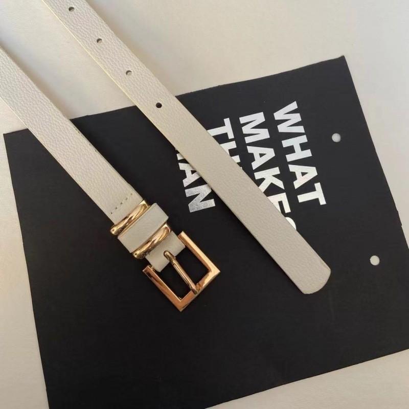 

Womens Refined Vintage Square Buckle Belt Perfect For Everyday Casual Attire White