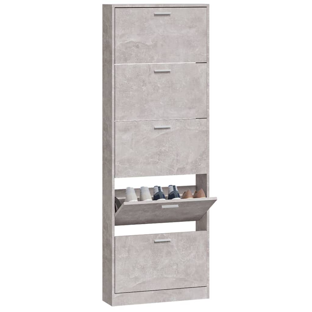 Vidaxl Szafa Na Buty, Szarość Betonu, 59X17X169 Cm