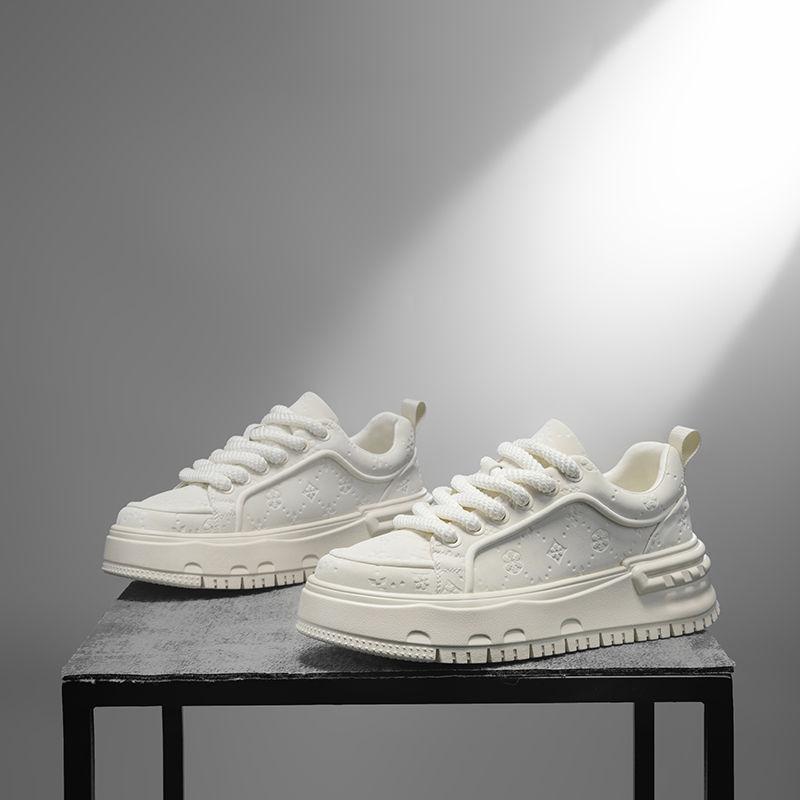 

Принтованная обувь для прилива весна и осень мужская обувь толстая подошва мужская мода универсальный тренд спортивная повседневная обувь хлеб белая обувь 44