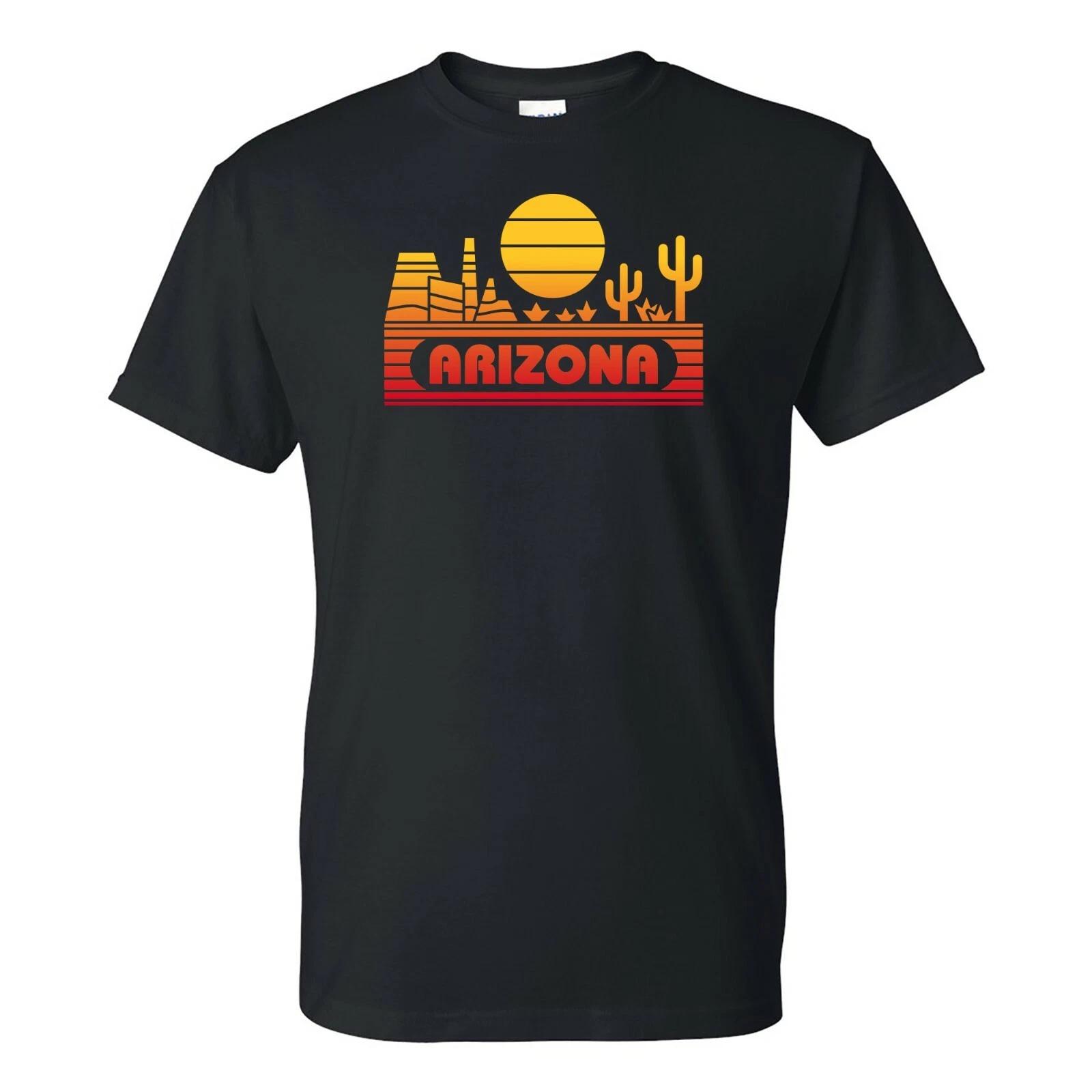 Arizona Groovy Sunset - Landscape Vacation Home State T Shirt - Black 4XL