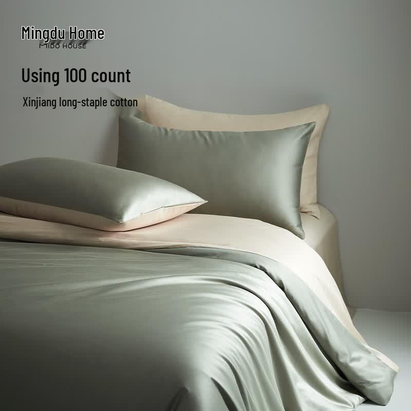 MIDO HOUSE 100-Thread Count Long-Staple Cotton Sateen Bedding Set
