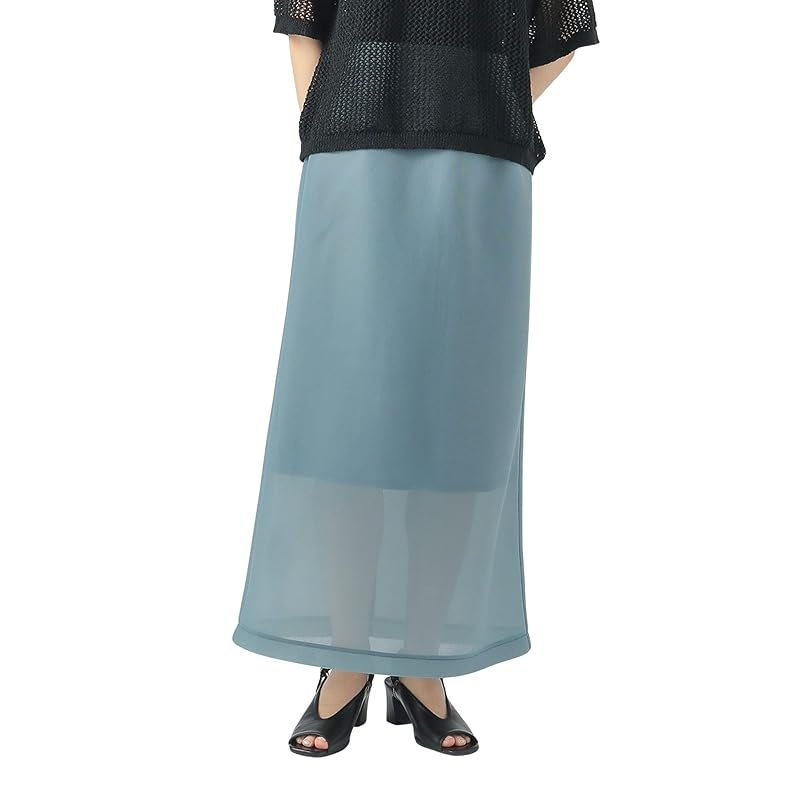 

[Beams Heart] skirt Sheer cardboard narrow skirt ladies SAX ONE SIZE