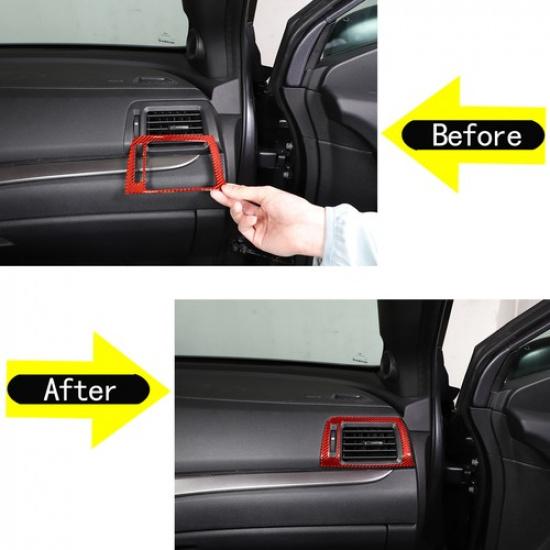 Red Carbon Fiber Center Console Side Vent Frame Sticker For Honda Pilot 17+