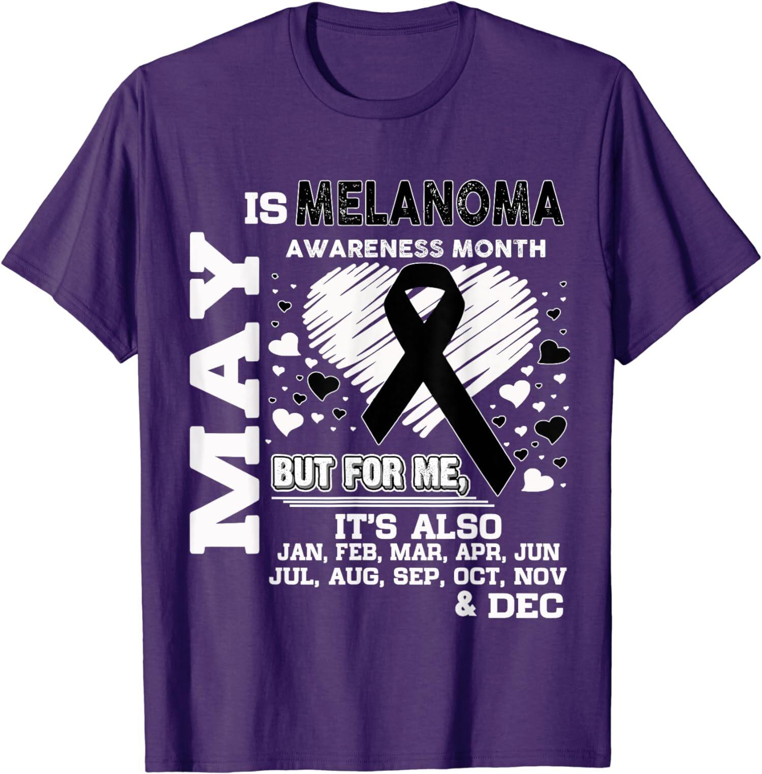 May Is Melanoma Awareness Month Ribbon Support Unisex T-Shirt S разноцветный