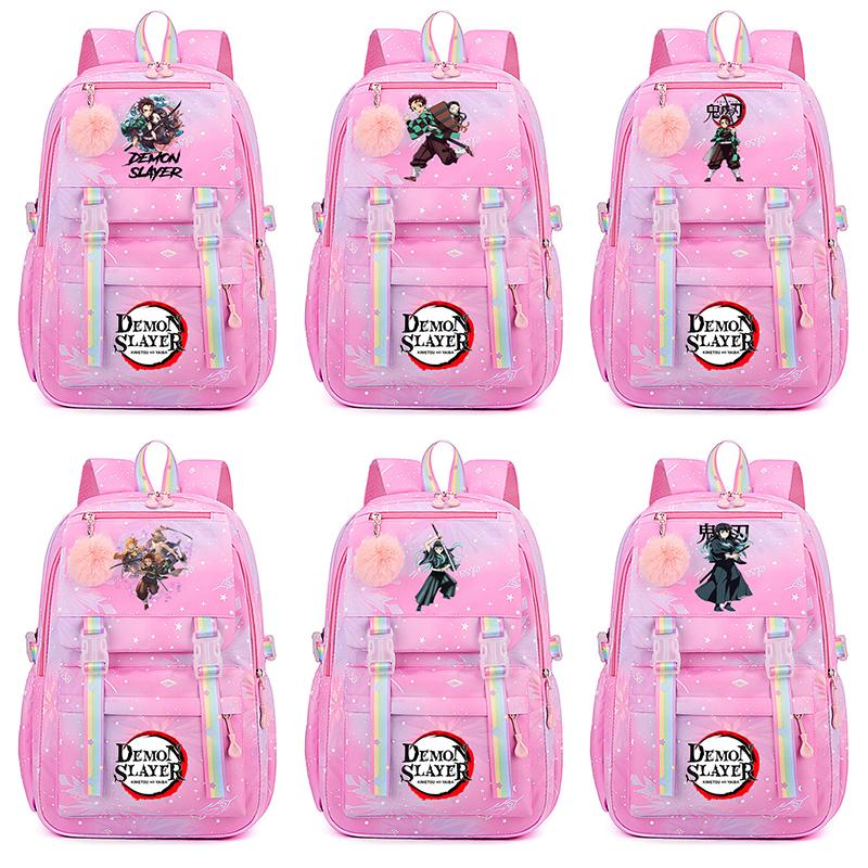 Cartoon Niedlich Dämonentöter Bedruckter Rucksack mit großem Fassungsvermögen für Teenager Schüler Rucksack Schultasche Reisetasche Geschenk