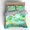 3Pcs Cute Cat Bedding Set, Colorful Cartoon Cats And Flowers Print Duvet Cover + 2 Pillowcases, Kids Nursery Decor