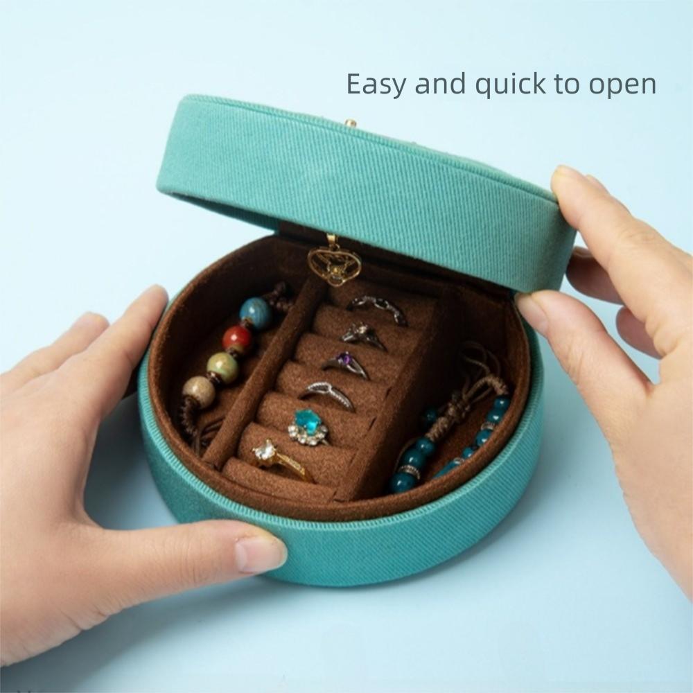 Embroidered Jewelry Storage Box Earrings Gift Packaging Box Travel Portable Handbag  for Lover