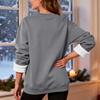 Women's Casual Fashion RoundNeck Pullover Top Winter Solid Color Plush Sweatshirt