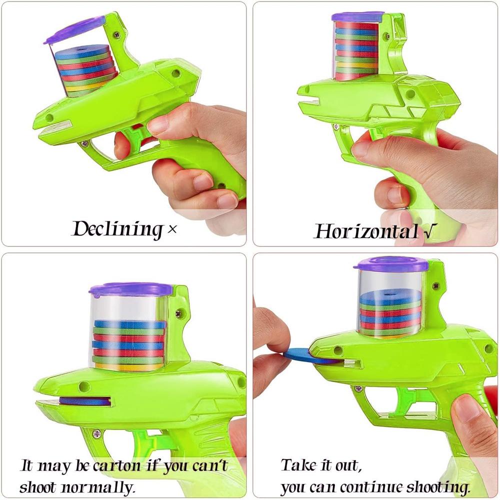 Foam Disc Launcher Flying Disc Handheld Shooting Game Outdoor Backyard Toy for Kids Birthday Gifts School Class Prizes