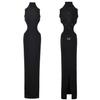 IAMGIA Spiderweb Bow Black Hollow-Out Sexy Slit Dress