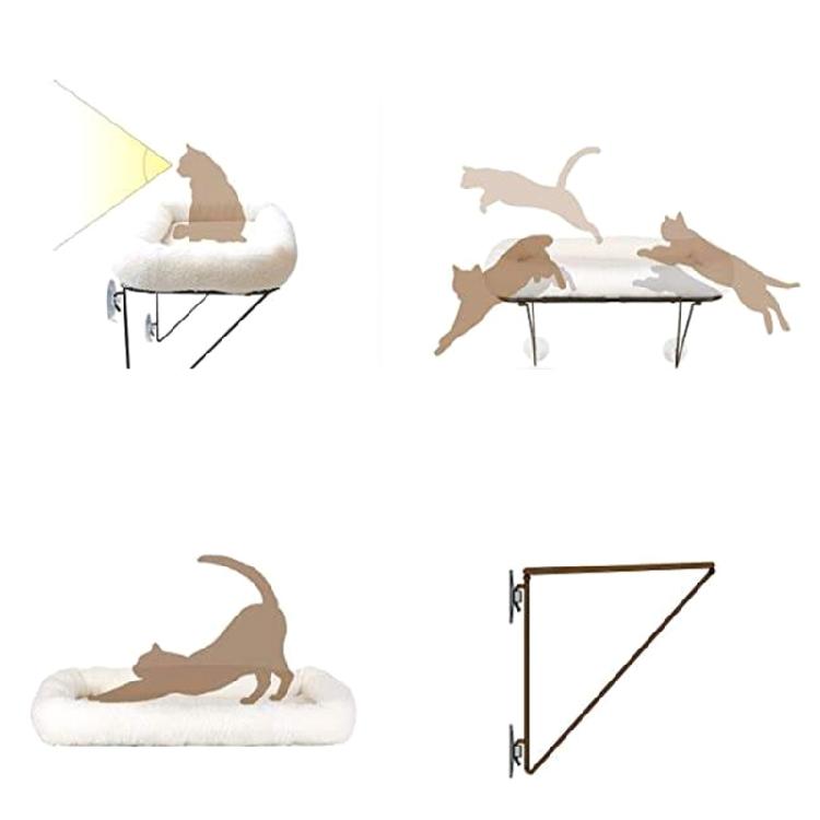 Window Mounted Cat Perch Cute Soft Cat Bed Window Shelf Hammock Window