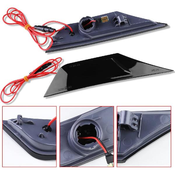 2 pièces Feux de clignotants JDM Lentille fumée ampoule LED complète ambre Blanc Feu de position latéral avant Compatible avec Honda Civic Sedan Coupe 10ème génération 2016-2021