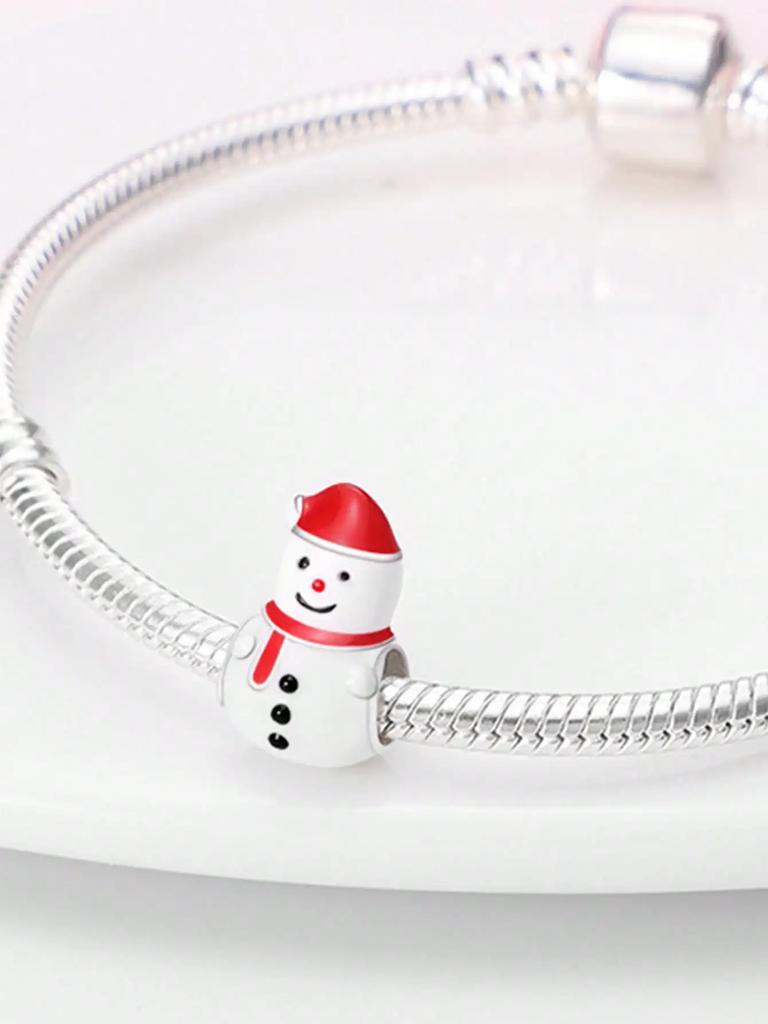 Copper Plated Original Charms Santa Claus Snowman Beads Fit Bracelet Women'S Jewelry Gift