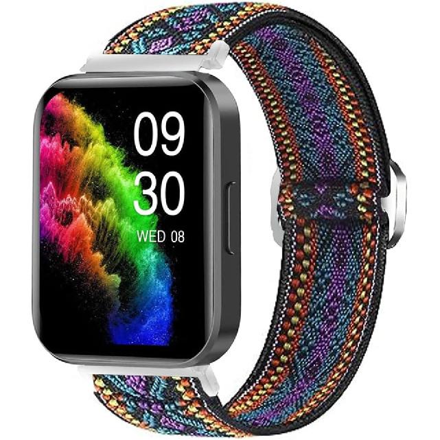 Compatible for RUIMEN Smart Watches Bands, 22mm Stretch Elastics Nylon Adjustable Replacement Strap Accessories for Men & Women Compatible for RUIMEN
