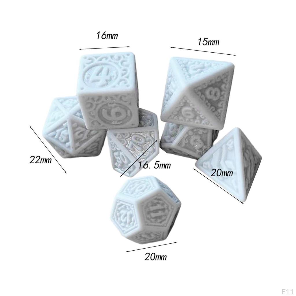 7 Piece Dice Set, Polyhedral Dice, Math Counting Teaching Aids, Multi-Sided Game Set