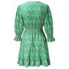 Women's Cute Floral Ruched V Neck Floating Sleeves Three-quarter Sleeve Sundress Casual Spring Summer Dress