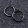 Cross Black Stainless Steel Hoop Earrings - Versatile Hip Hop Style Ear Studs