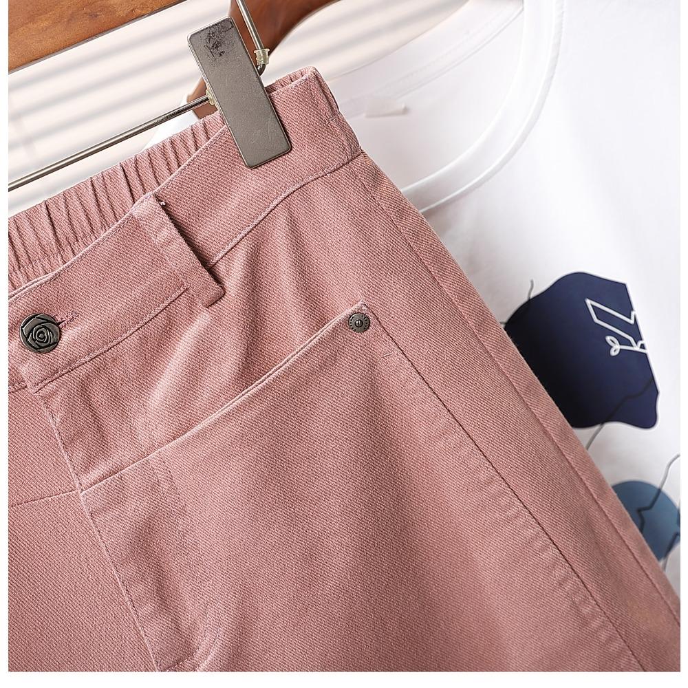 DIMANAF Plus Size 2025 Women Shorts Pants Summer Elastic Solid Loose Harem Jeans Short Basic High Waist Pants