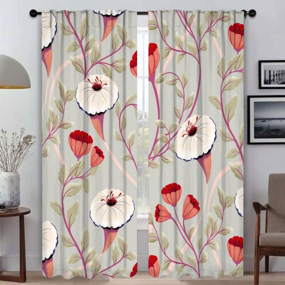 Halloween Decoration Vintage Printing Room Curtains Living Tulle Bedroom Curtain Shades Partition Elegant Light Blocking Polyester Window Treatment
